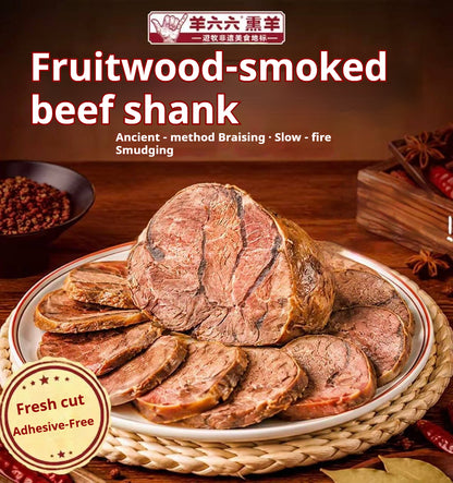 Fruitwood-smoked beef shank